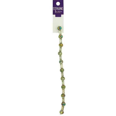 Round AB Facet & Tube Spacer Strung Beads